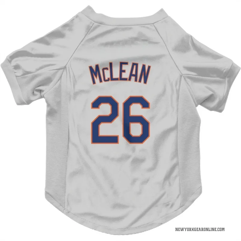 Nolan McLean  Gray New York Mets  Cat & Dog Pet Jersey