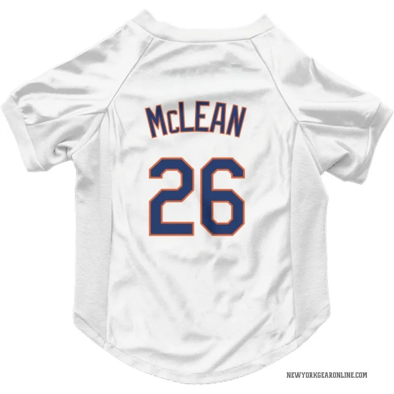 Nolan McLean  White New York Mets  Cat & Dog Pet Jersey