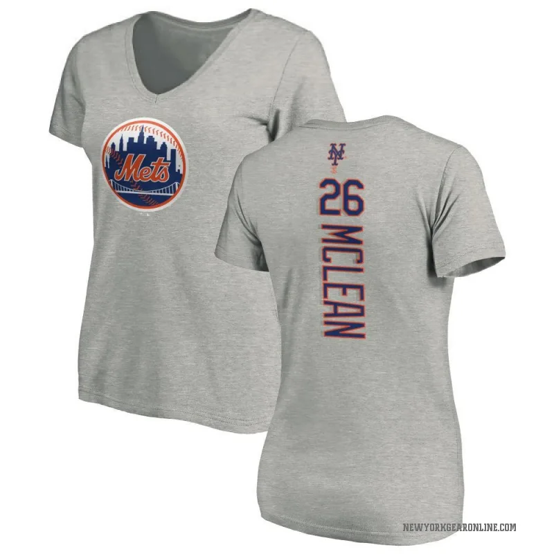 Nolan McLean Women's Ash New York Mets Backer Slim Fit T-Shirt -