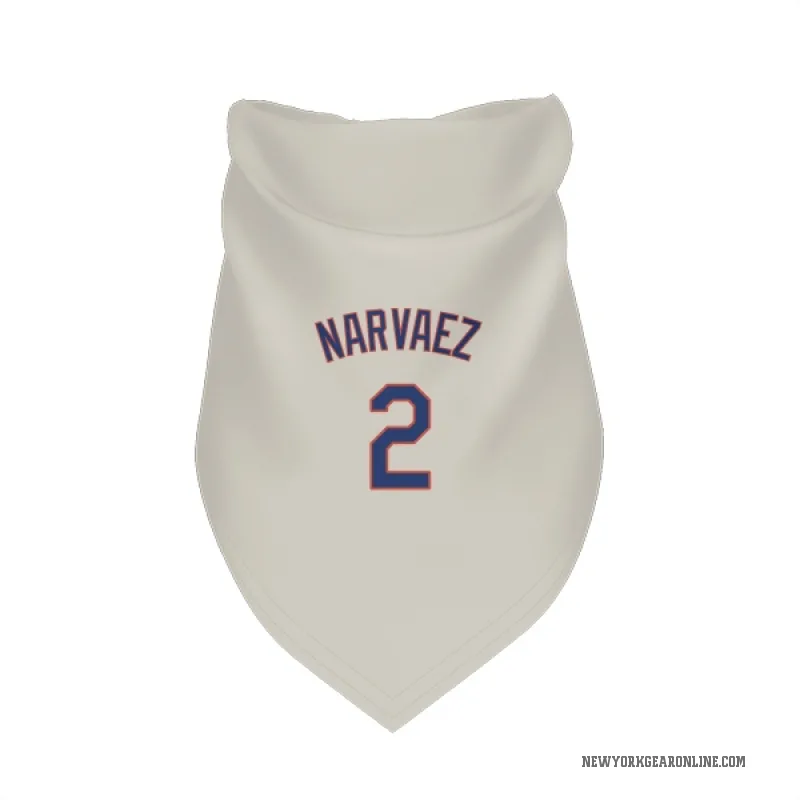 Omar Narvaez  Cream New York Mets  Cat & Dog Pet Bandana