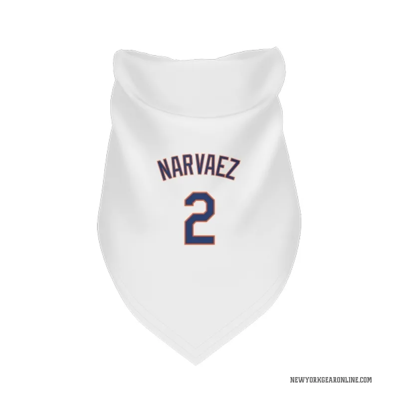 Omar Narvaez  White New York Mets  Cat & Dog Pet Bandana