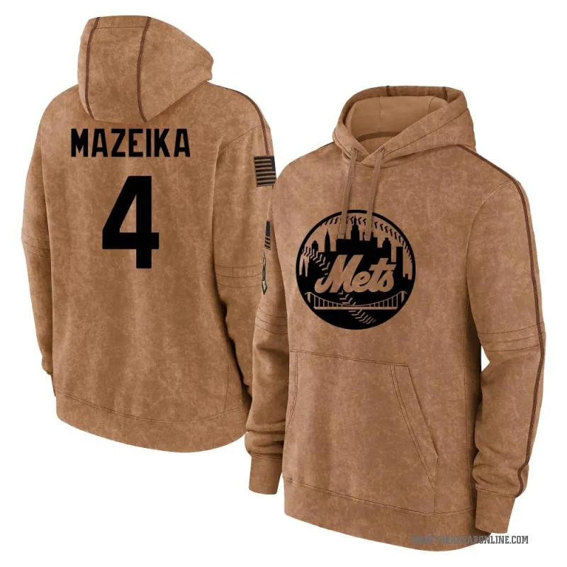 Patrick Mazeika Men's Brown New York Mets 2023 Salute to Service Club Pullover Hoodie