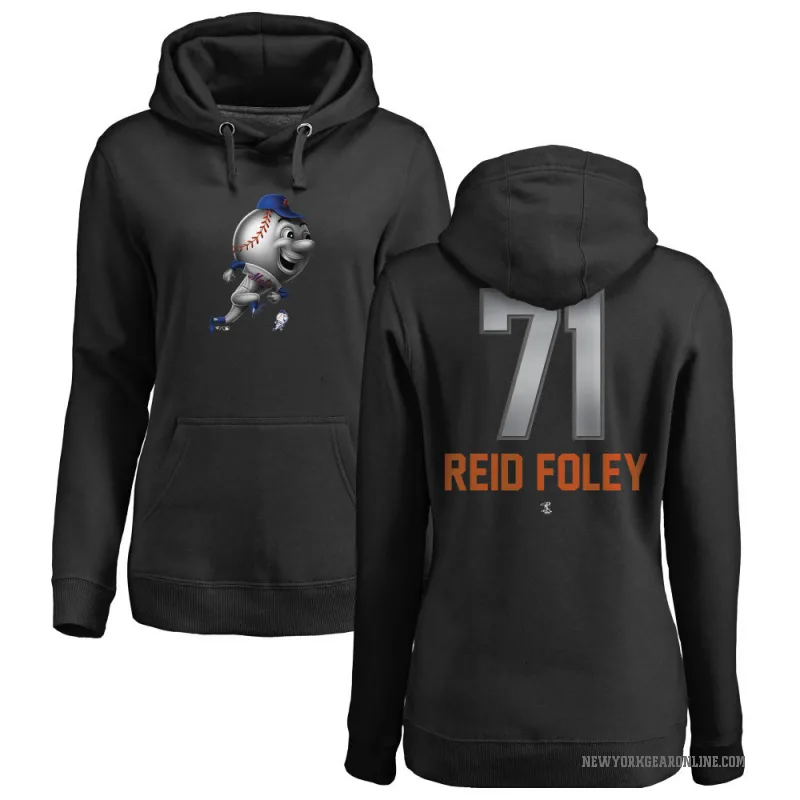Sean Reid-Foley Women's Black New York Mets Branded Midnight Mascot Pullover Hoodie -