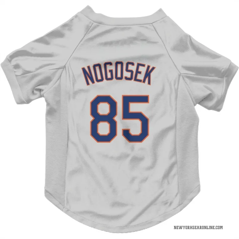 Stephen Nogosek  Gray New York Mets  Cat & Dog Pet Jersey