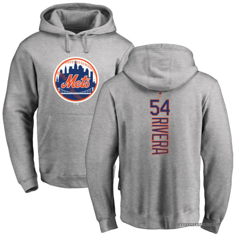 T.J. Rivera Men's New York Mets Ash Backer Pullover Hoodie