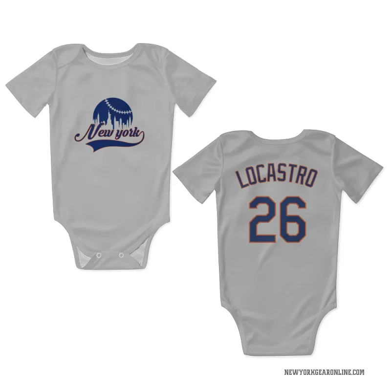 Tim Locastro  Gray New York Mets  Newborn & Infant Bodysuit