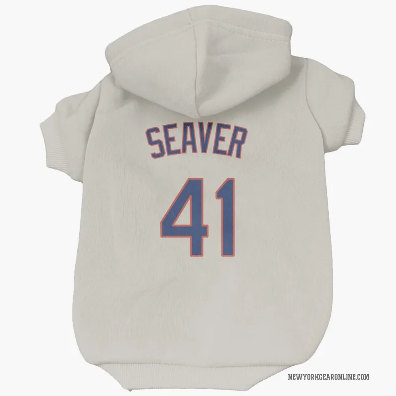 Tom Seaver  Cream New York Mets  Cat & Dog Pet Hoodie