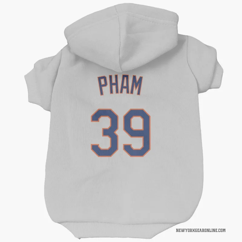 Tommy Pham  Gray New York Mets  Cat & Dog Pet Hoodie