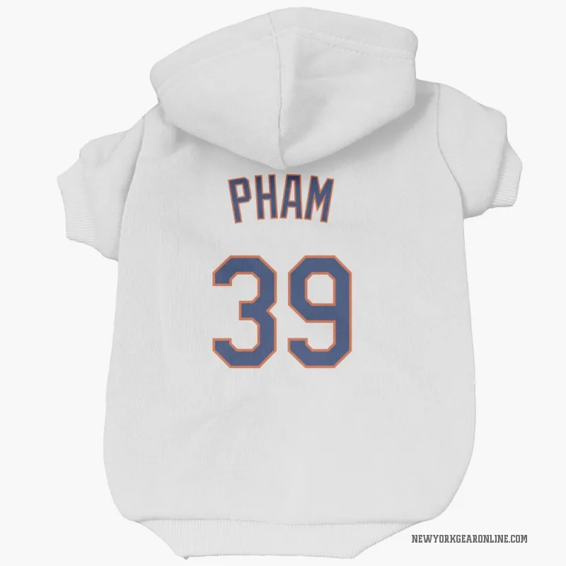 Tommy Pham  White New York Mets  Cat & Dog Pet Hoodie