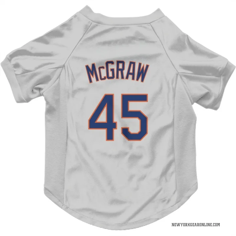 Tug McGraw  Gray New York Mets  Cat & Dog Pet Jersey