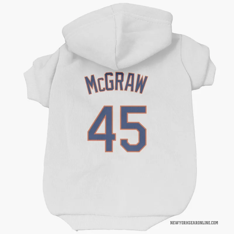 Tug McGraw  White New York Mets  Cat & Dog Pet Hoodie