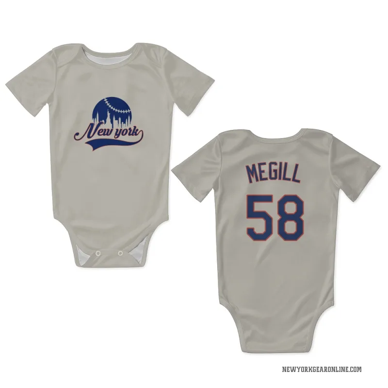Tylor Megill  Cream New York Mets  Newborn & Infant Bodysuit