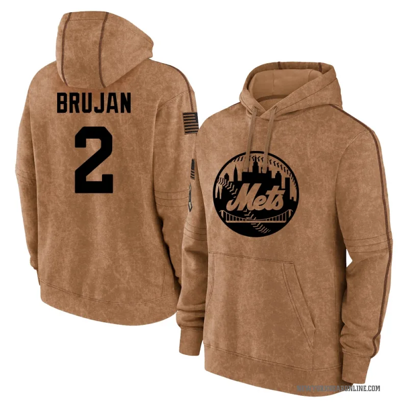Vidal Brujan Men's Brown New York Mets 2023 Salute to Service Club Pullover Hoodie