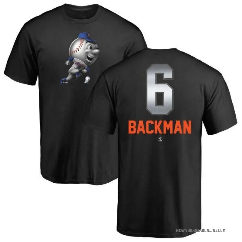Wally Backman Men's Black New York Mets Midnight Mascot T-Shirt -