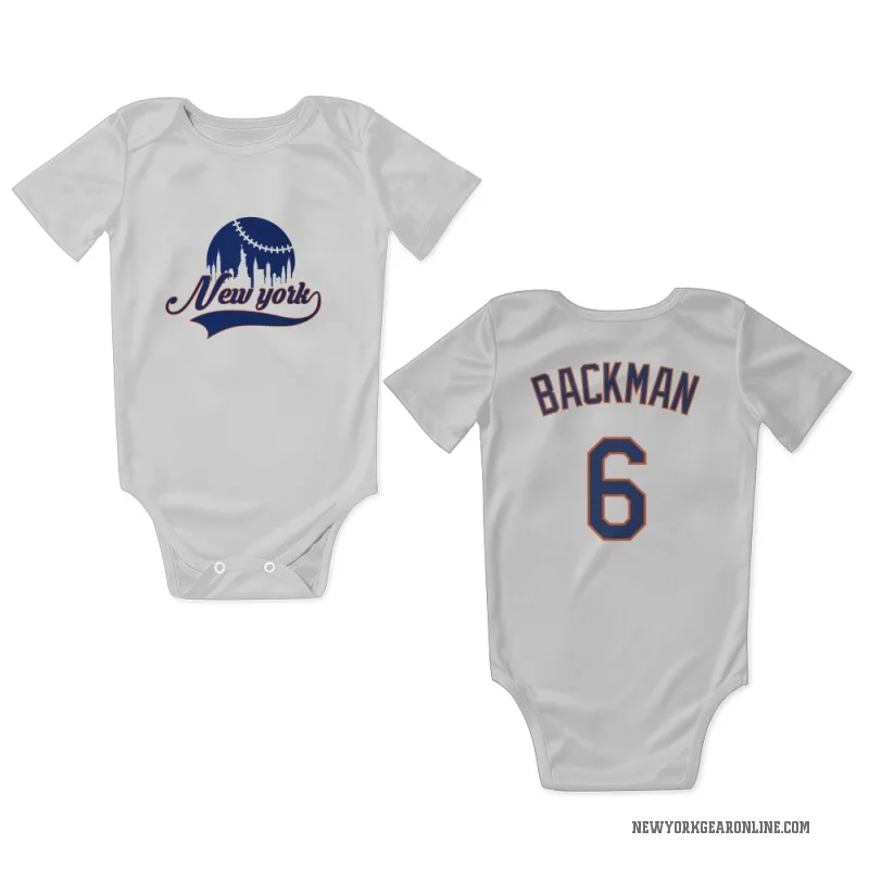 Wally Backman  White New York Mets  Newborn & Infant Bodysuit