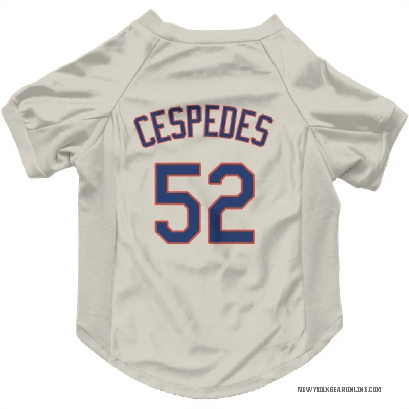 Yoenis Cespedes  Cream New York Mets  Cat & Dog Pet Jersey