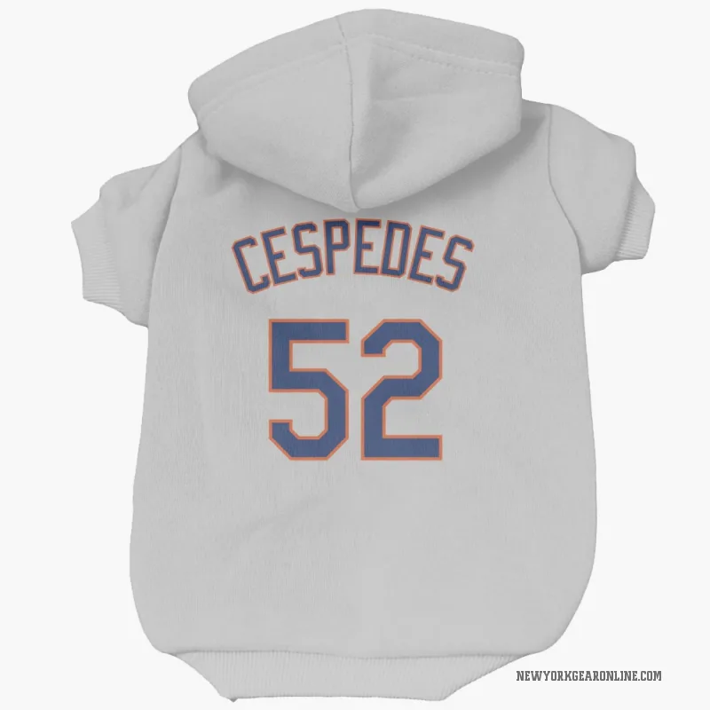 Yoenis Cespedes  Gray New York Mets  Cat & Dog Pet Hoodie