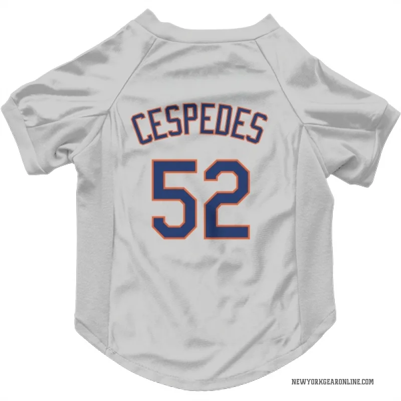 Yoenis Cespedes  Gray New York Mets  Cat & Dog Pet Jersey