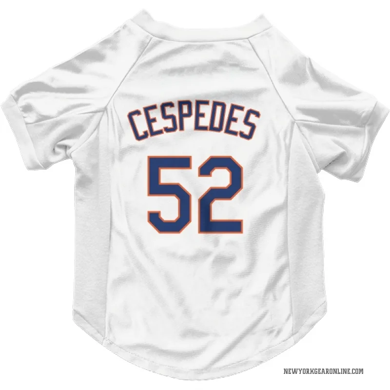 Yoenis Cespedes  White New York Mets  Cat & Dog Pet Jersey